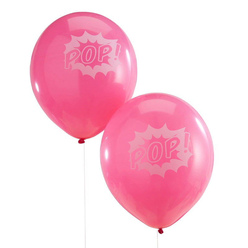 10 pink comic balloons 22cm