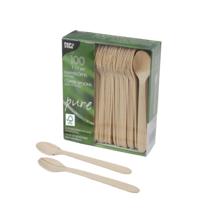 100 FSC wooden coffee spoons Alceste 11cm