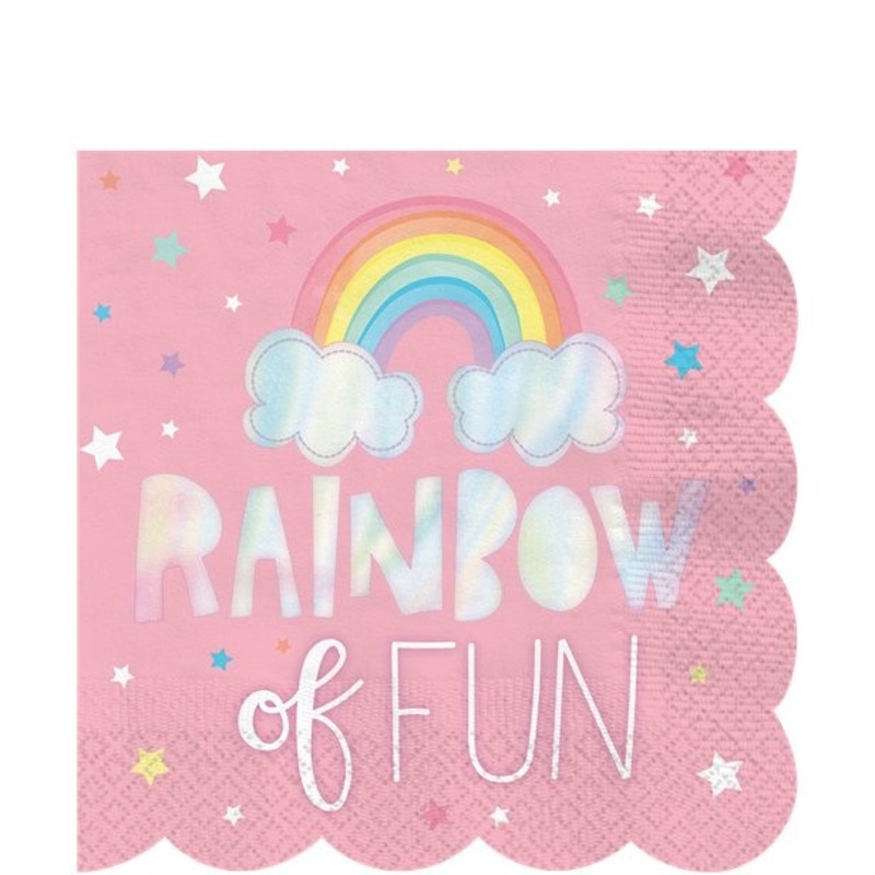 16 Fairy Rainbow napkins 33cm