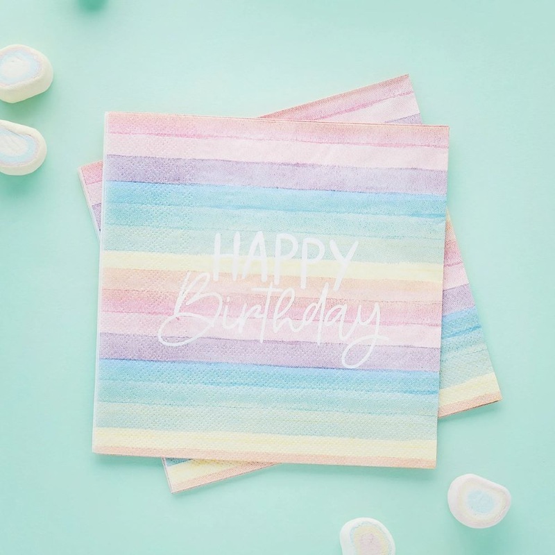 16 Rainbow Magic Napkins Eco 33cm