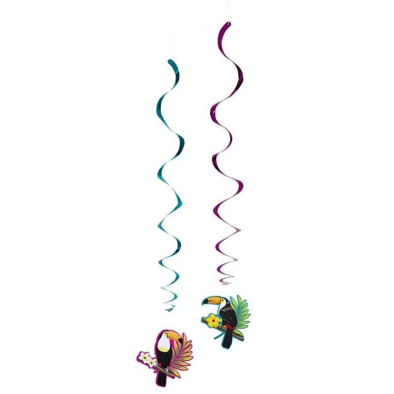2 spiral hangers Tropical Toucan 85cm