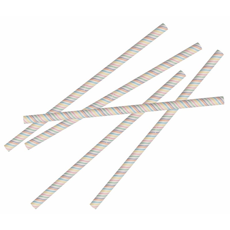 20 Eco Rainbow Straws