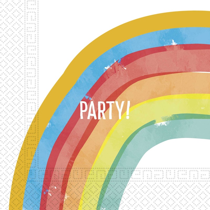 20 Rainbow Party Napkins 33cm