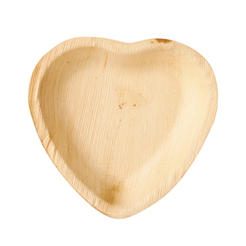 25 palm leaf bowls Rossini heart shape