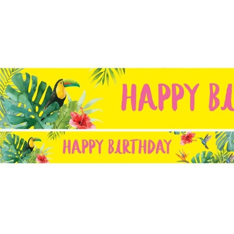 3 Tropical Vibes Birthday paper banners 1m
