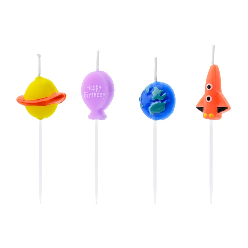 4 space party cake candles