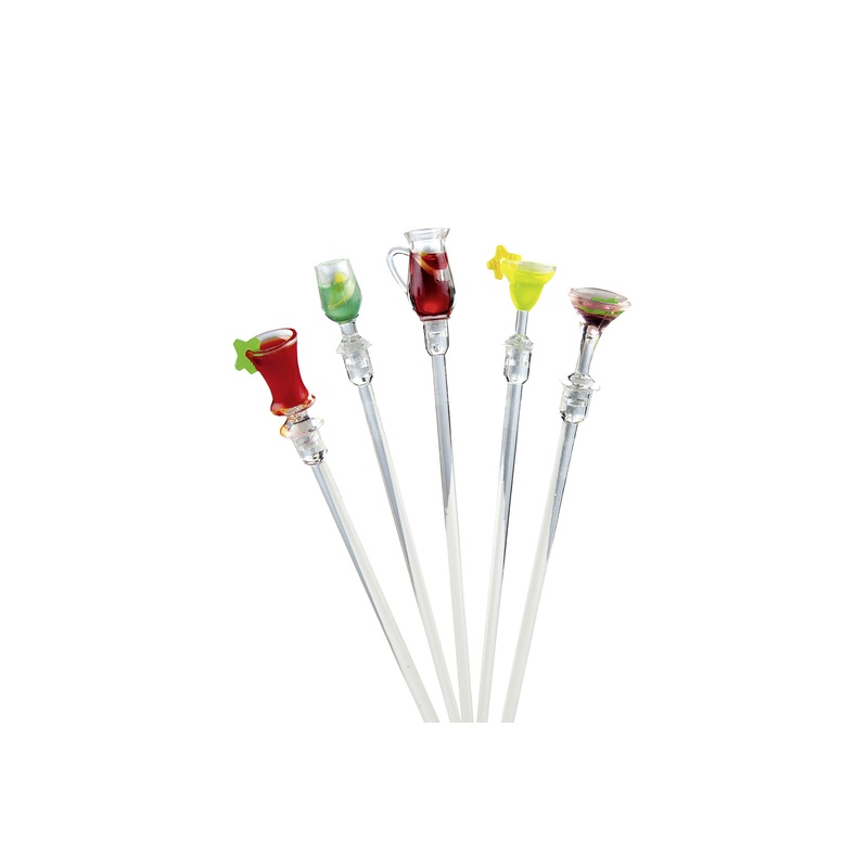 5 Cocktail Party Stirring Sticks Happy Hour 23cm