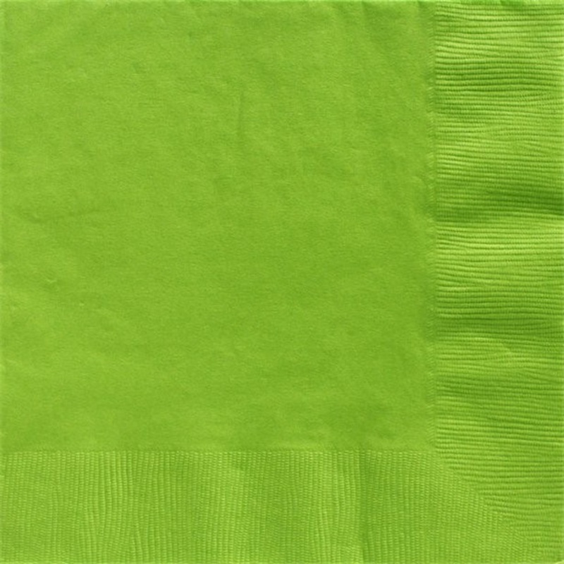 50 lime green napkins 2-ply 40cm