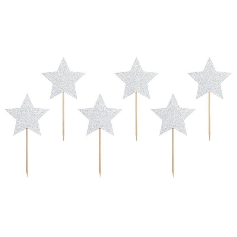 6 unicorn twinkle cupcake toppers 11.5cm
