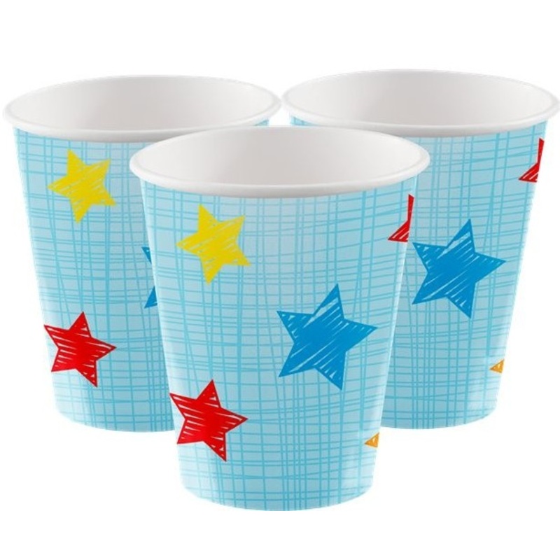 8 First Wild Birthday paper cups 256ml