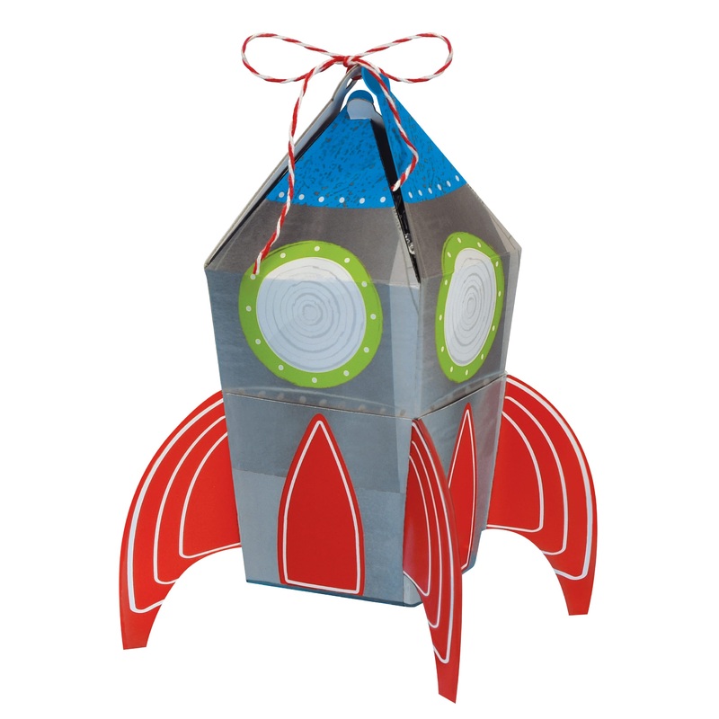 8 space party gift boxes