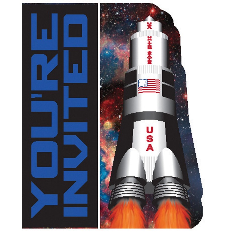 8 space shuttle invitation cards