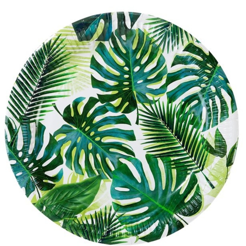 8 Tropical Party paper plates 23cm