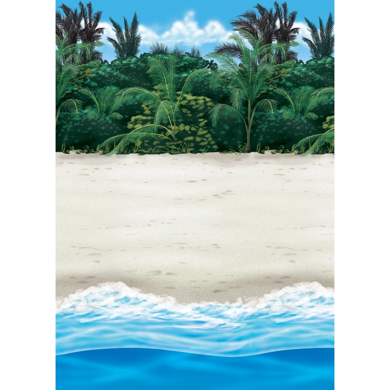Caribbean beach wall backdrop 1.2 x 12.2m