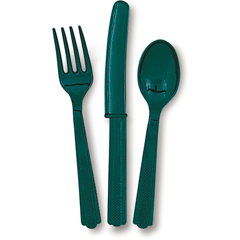 Cutlery set Vera dark green 18 pieces