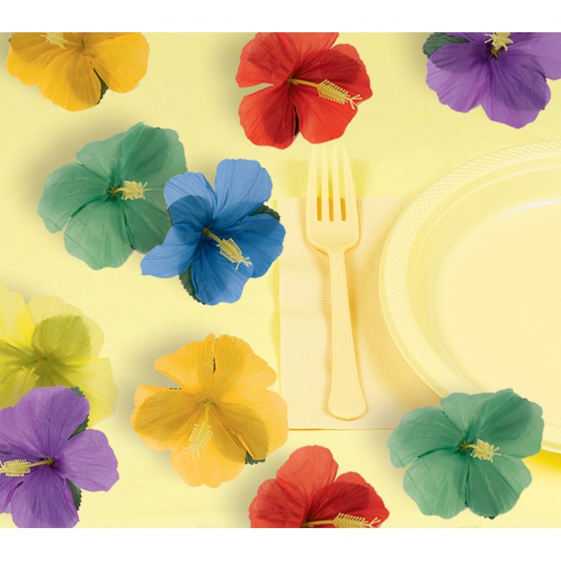 Hibiscus flowers sprinkle decoration 24 pieces