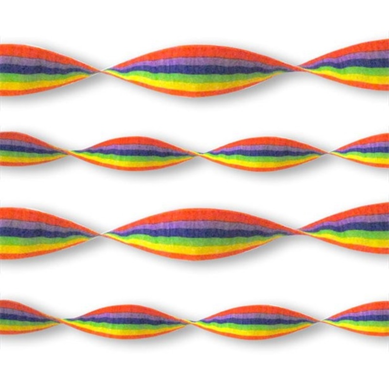 Rainbow colored streamer 24m
