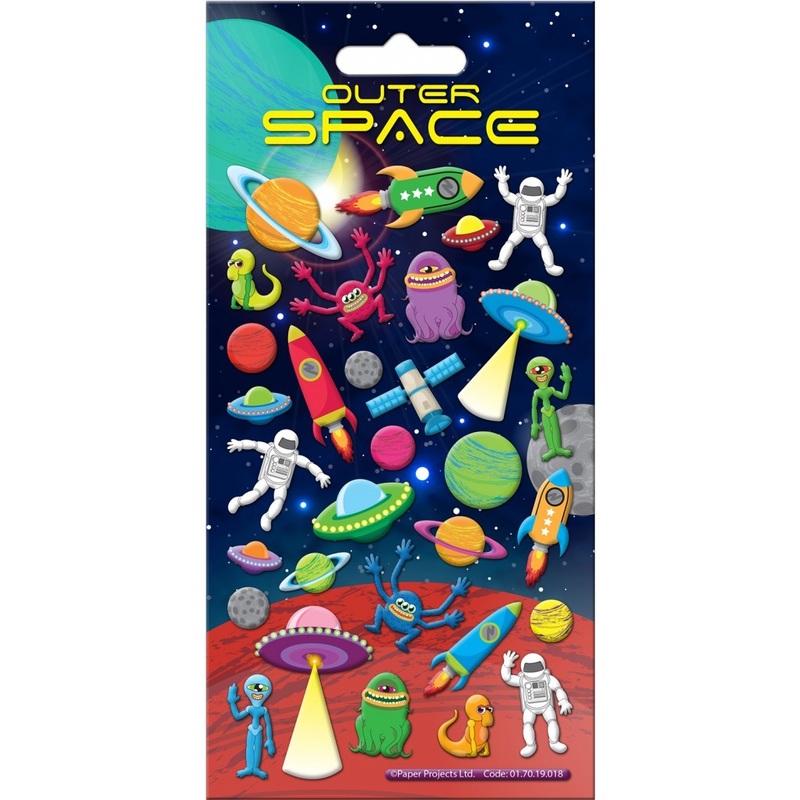 Space travel foam rubber sticker
