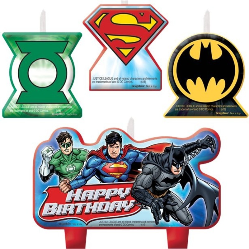 Superhero cake candles 4 parts
