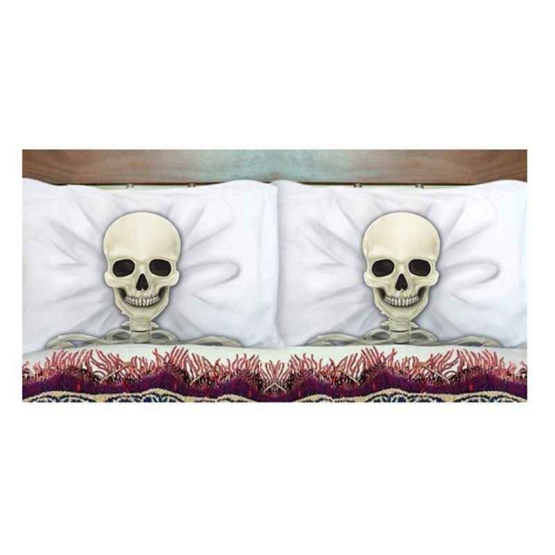 2 skeleton pillowcases 81x53cm