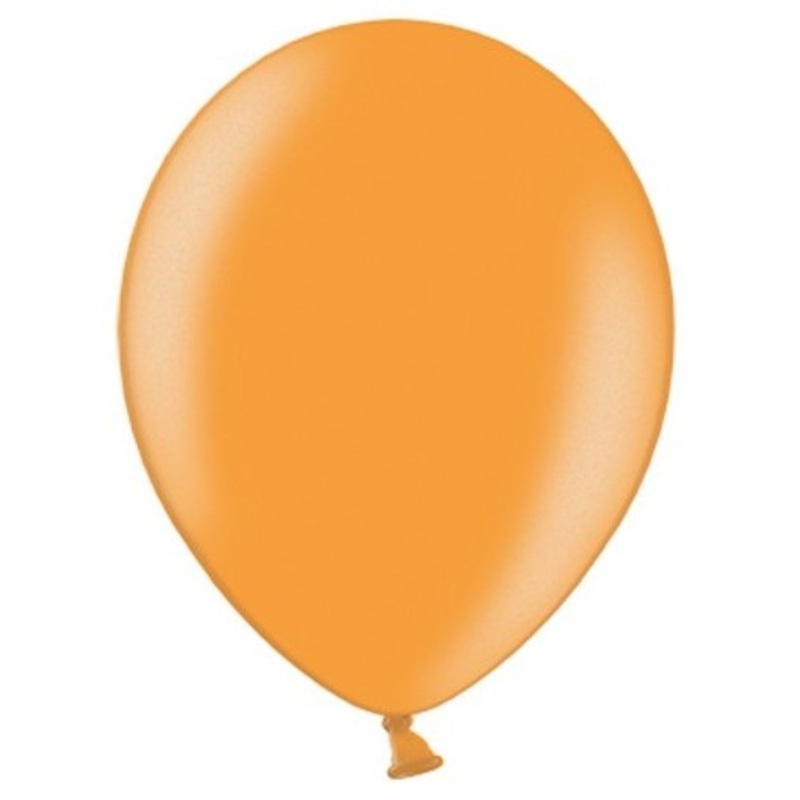 20 party star metallic balloons orange 30cm