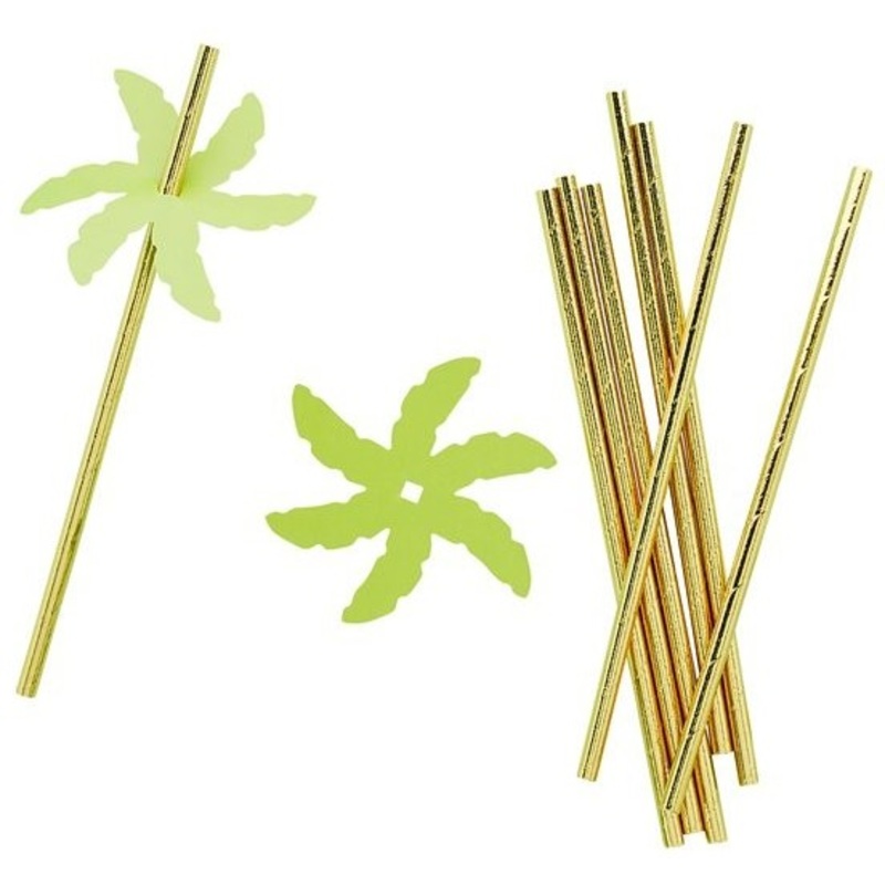 24 palm straws made of paper