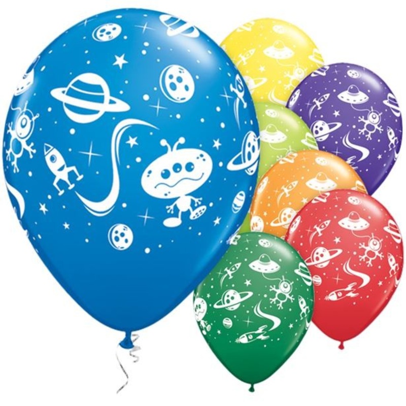 25 space latex balloons 28cm