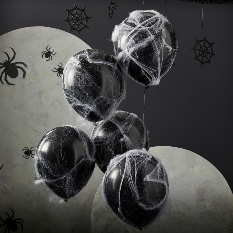 5 Halloween Spider Web Balloons