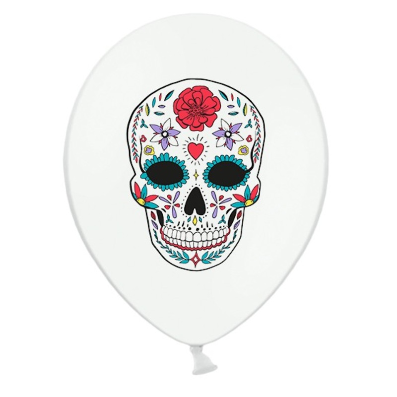 50 festival of the dead balloons white 30cm