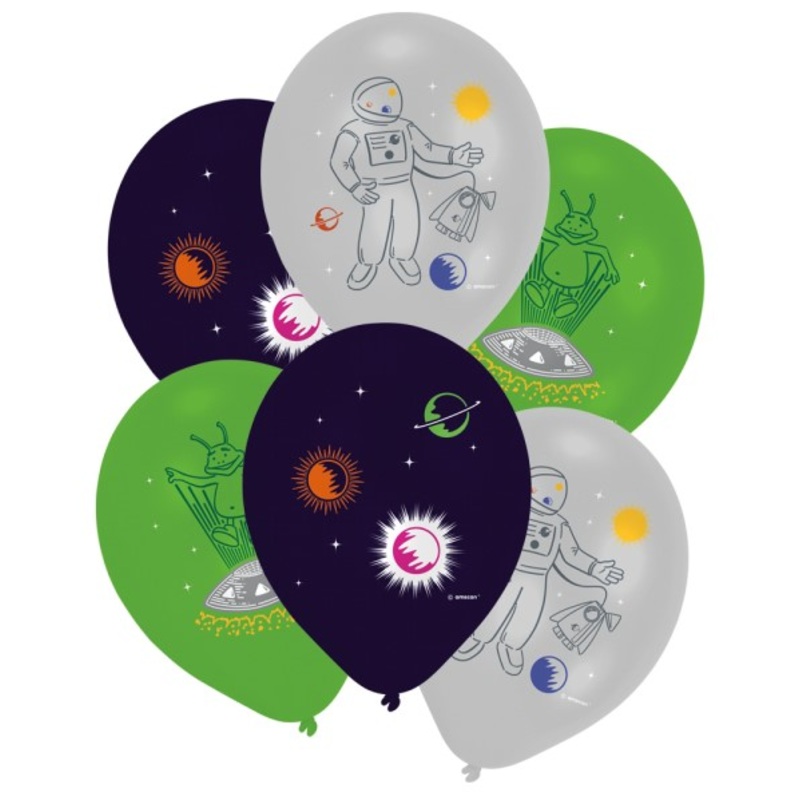 6 Up in Space Balloons 28cm