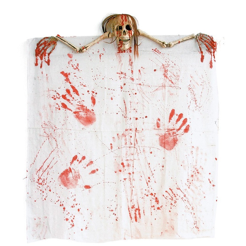Cloth with bleeding skull decoration