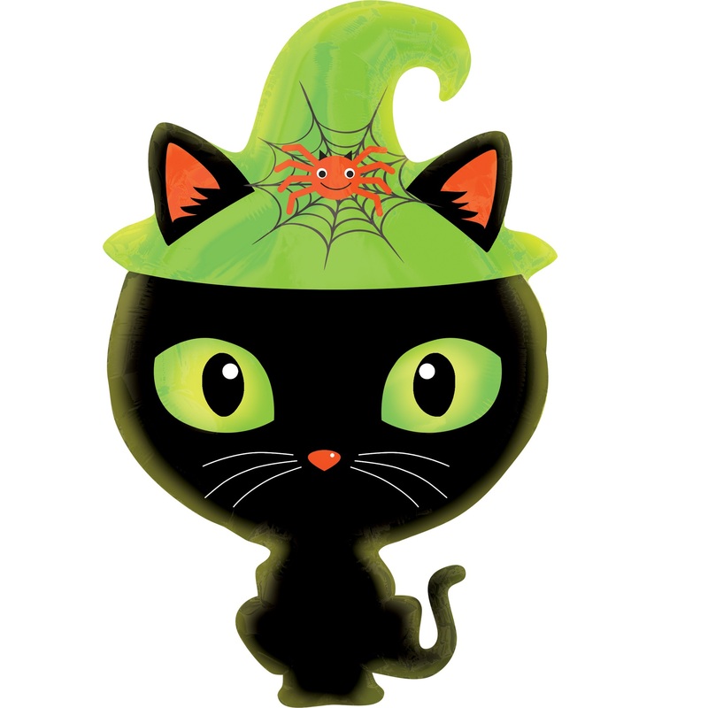 Foil balloon black witch hangover figure