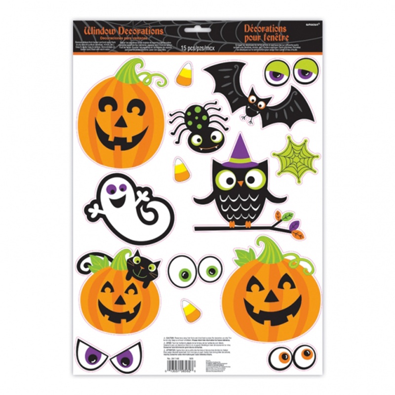 Funny Halloween Figures Window Stickers 15 pieces