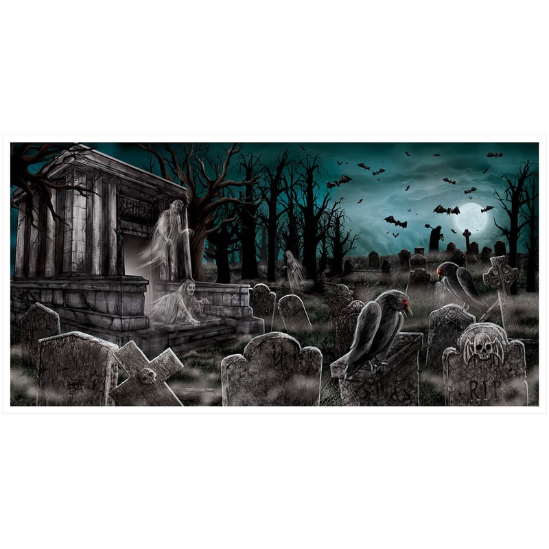 Halloween Banners Scary Ghost Cemetery