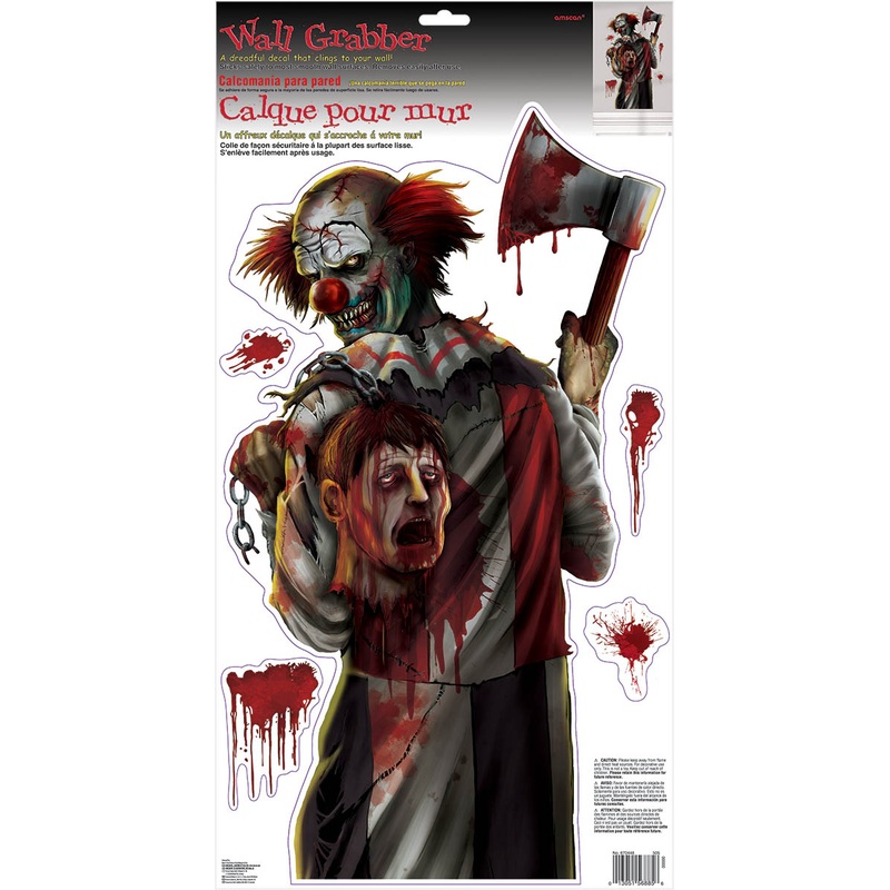 Horror Clown Wall Sticker 52cm x 27cm