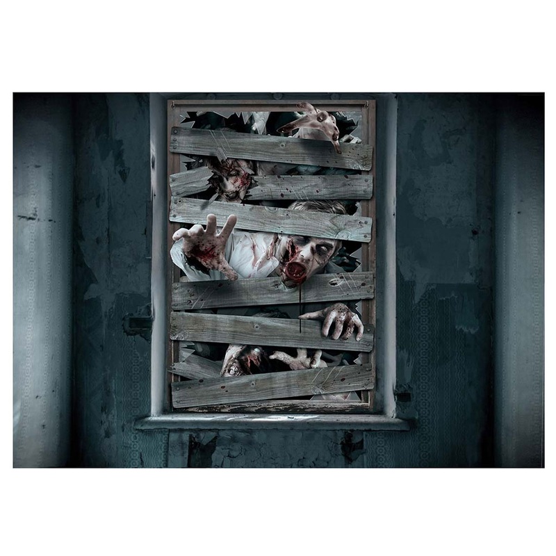 Horror zombies window mural 122cm x 76cm