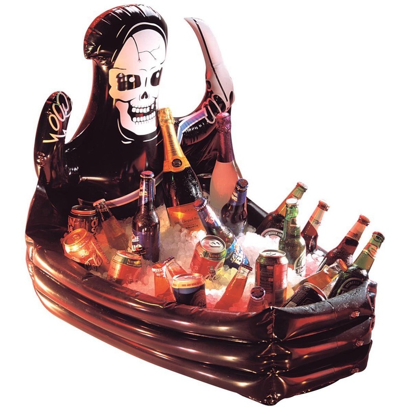 Inflatable coffin beverage cooler