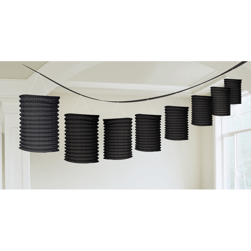 Lantern garland Tokyo in black 3.6m