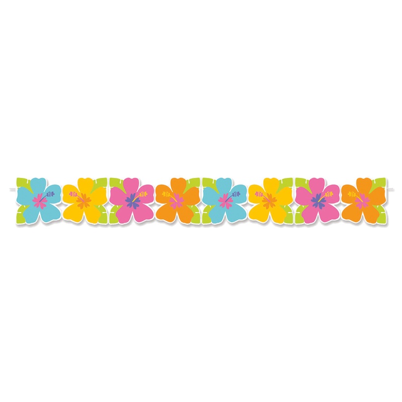 Luau party hibiscus garland 2.4m