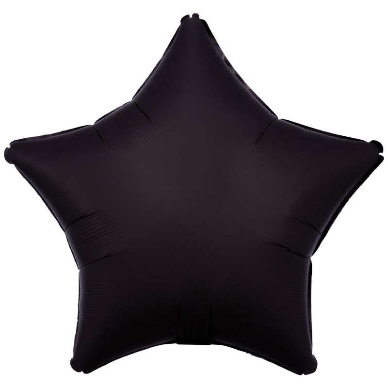 Matt foil balloon Black Star 48cm
