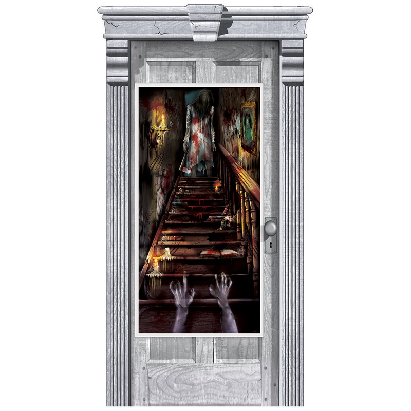Spooky Haunted Mansion Door Poster Evil Nights