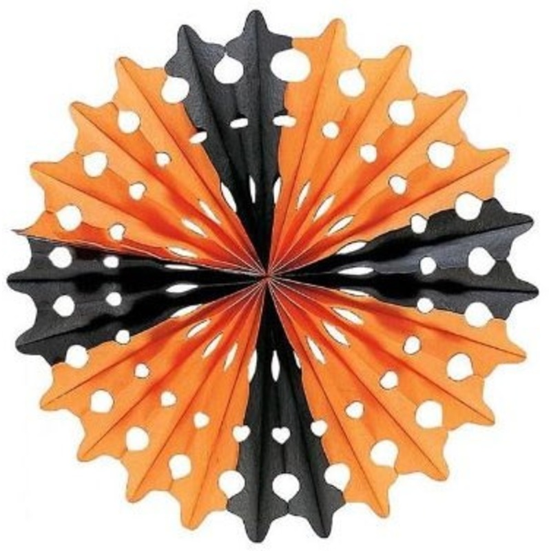 Striped Halloween rosette black / orange