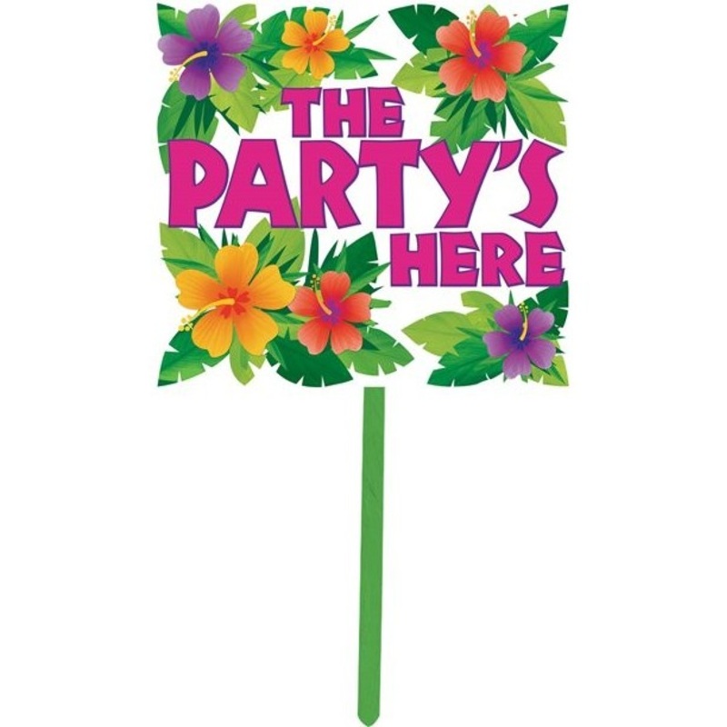 Summer party garden sign Party is here 38cm