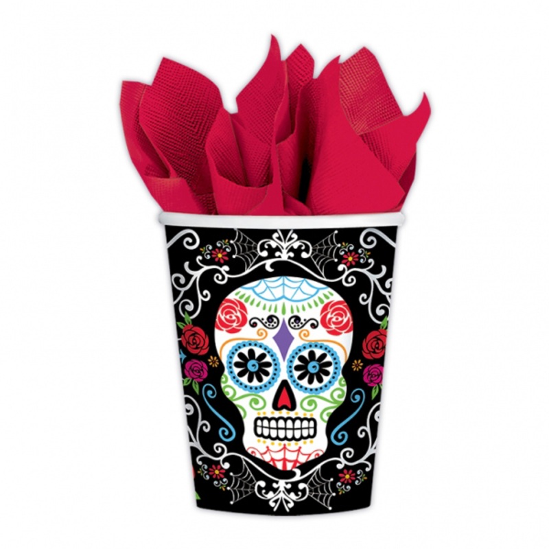 10 Dia de los Muertos Paper Cups 266ml