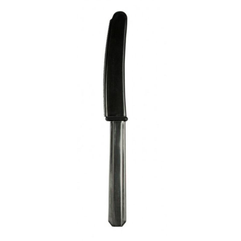 10 party buffet knives black 17.2cm