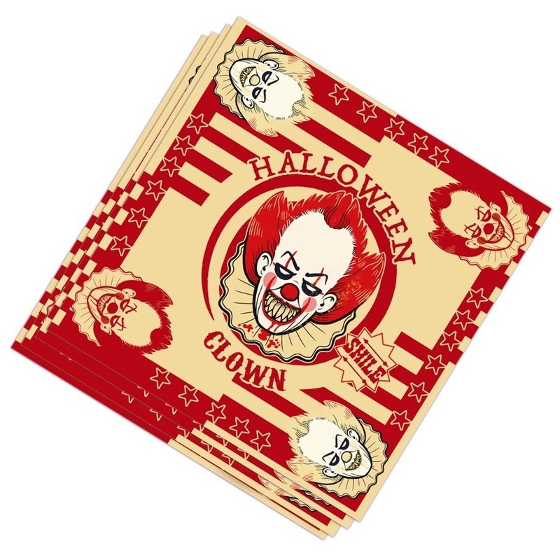 20 killer clown napkins 33cm