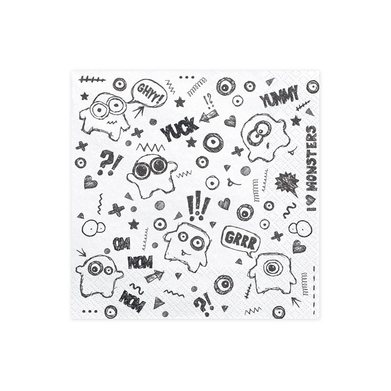 20 Monster Party Napkins 33cm