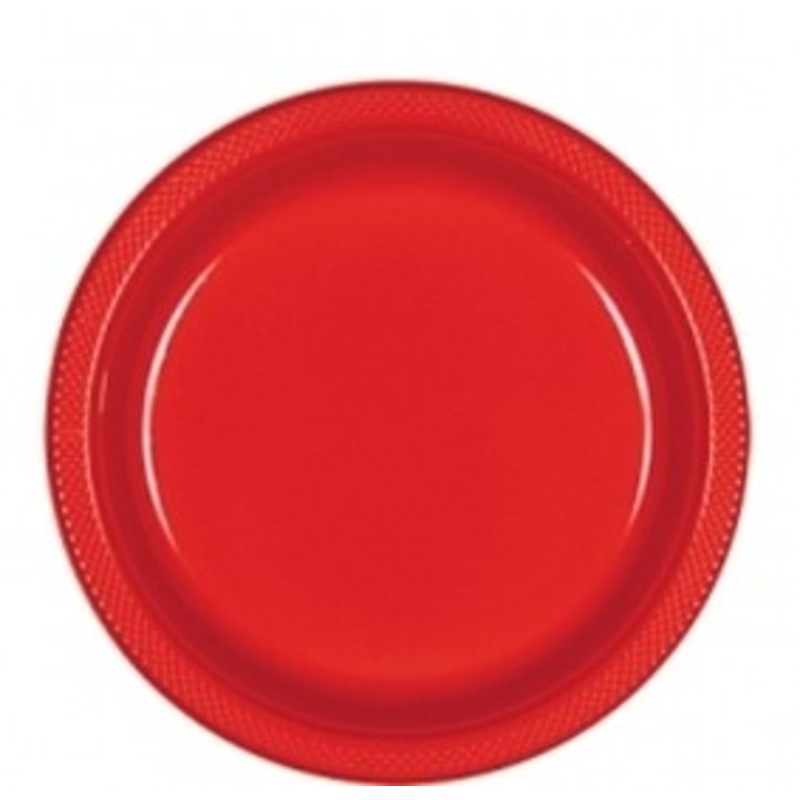 20 red plastic plates Basel 18cm