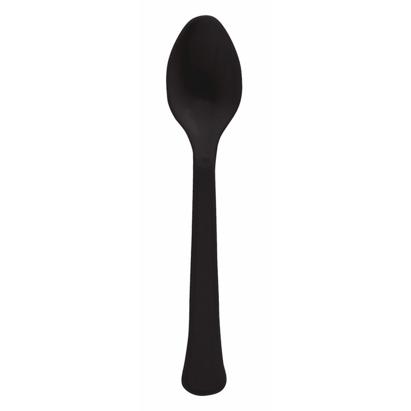 24 black reusable spoons