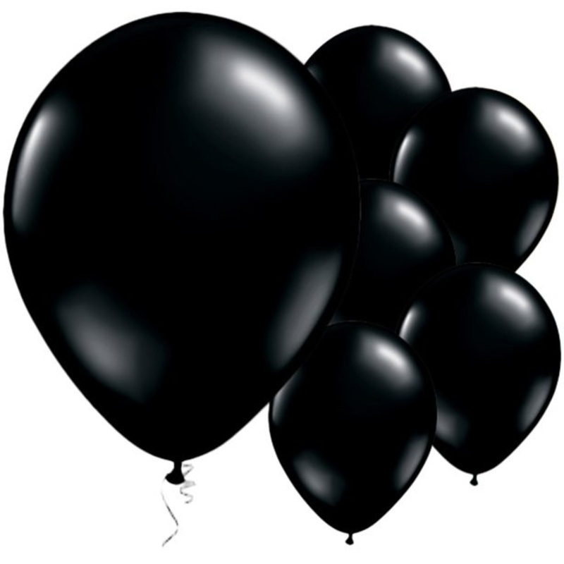25 Black Latex Balloons Finster 28cm